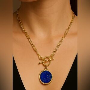 Gorgeous Nordstrom  18KT dip Lapis toggle Necklace necklace